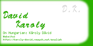 david karoly business card