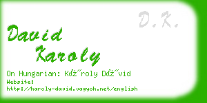 david karoly business card